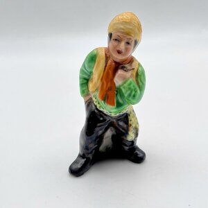 Vintage 60s MZ Ireland Hand Painted Porcelain Figurine Dutch Boy 3” Mid Century